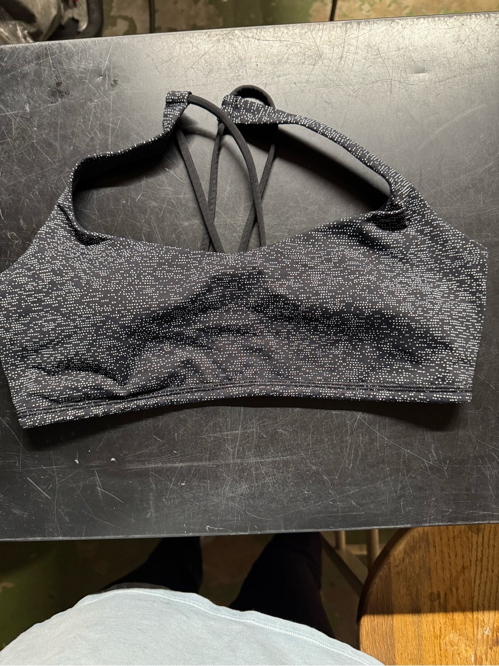 lululemon athletica Black Sports Bralette with Silver Speckle